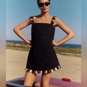 ANTHROPOLOGIE Black The Hartley Shift Mini Dress